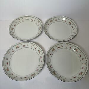 Vintage Abingdon Rose Fine Porcelain China Made in Japan 7 5/8" salad plates 4